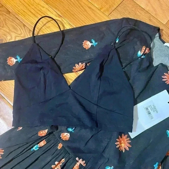 MO&Co Edition Floral Black Maxi with Bralette - Picture 6 of 11